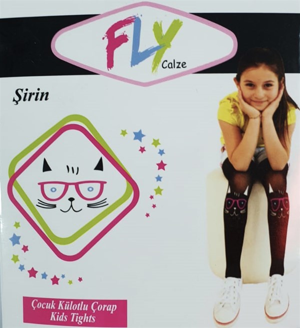 Fly Diz Altı Desenli Külotlu Çorap