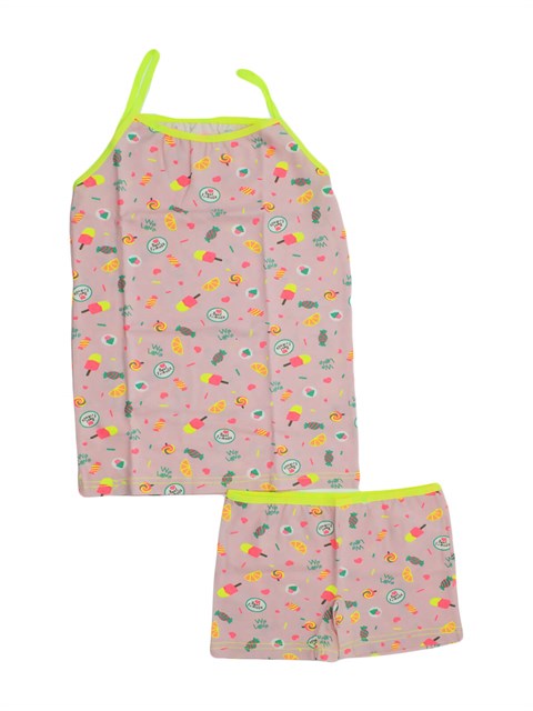 İntimo Kız Çocuk Desenli  Pijama Takımı