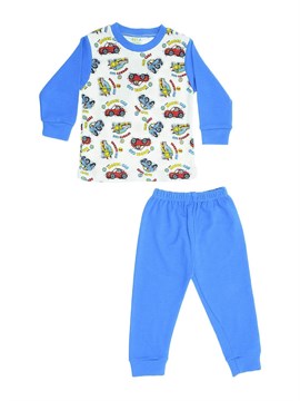 Ana Kuzusu Beka Araba Desenli Erkek Çocuk Uzun Kollu Pijama Takımı