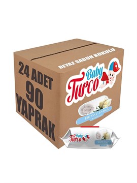 Baby Turco Beyaz Sabun Kokulu  Islak Mendil 90 x 24 Paket