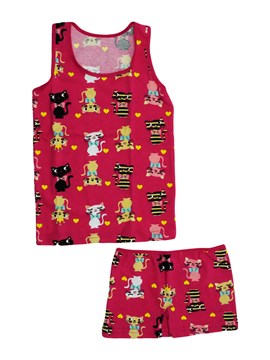 İntimo Kız Çocuk Desenli  Pijama Takımı