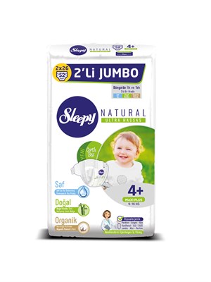 Sleepy Natural Bebek Bezi 4+ Numara Maxi Plus 2'Lİ JUMBO