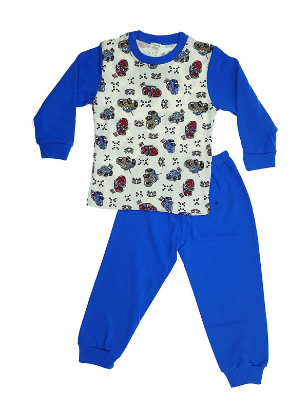 Yarış Araba Desenli Erkek Çocuk Uzun Kollu Pijama Takımı